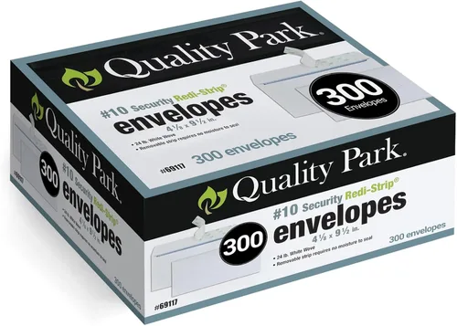Vista 7 de Quality Park Sobres tamaño carta #10 – Sobres tintados de seguridad autosellados 4/18 x 9.5 pulgadas – Diseño sin ventanas – Sobres de correo