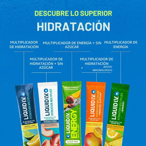 Vista 9 de Liquid I.V. Hidratación + Electrólitos Energéticos, BlackBerry Peach, 14