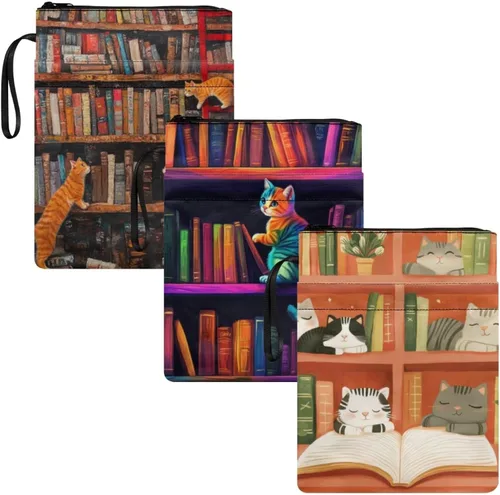 Vista 27 de Forchrinse Lindas fundas de libro de abejas para libros de bolsillo, 11.4 x 8.7 pulgadas, funda lavable de libro Sox para amantes de los libros