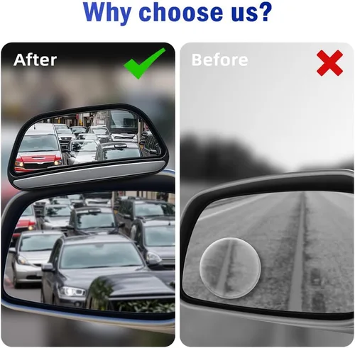 Vista 5 de Espejo de punto ciego, paquete de 2 unidades, espejo lateral para automóvil, punto ciego, ajustable, auxiliar, gran angular, espejo retrovisor