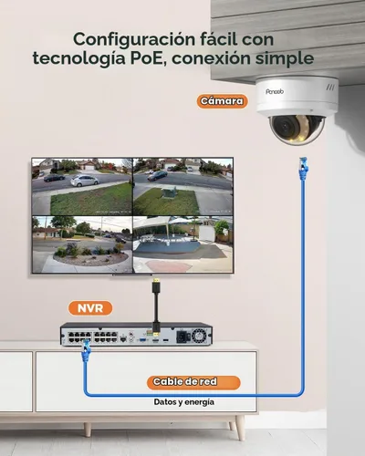 Vista 2 de Sistema de cámara de seguridad de 16 canales 4K con disco duro de 4 TB, PD54Y1216-8M