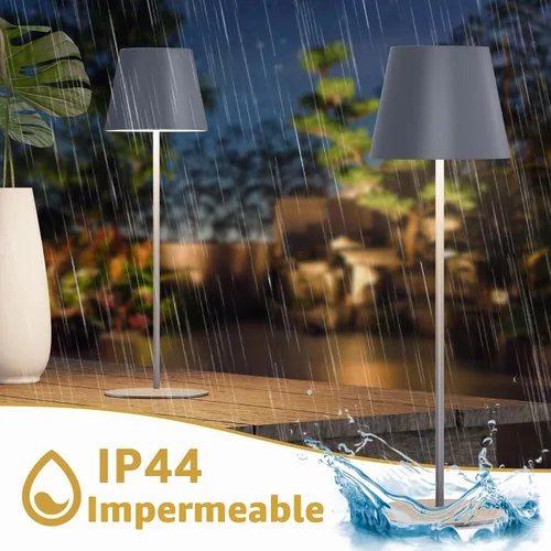 Vista 4 de uuffoo Paquete de 2 lámparas de mesa inalámbricas recargables de 5000 mAh, luces a pilas, control táctil, lámparas de escritorio portátiles LED de 3