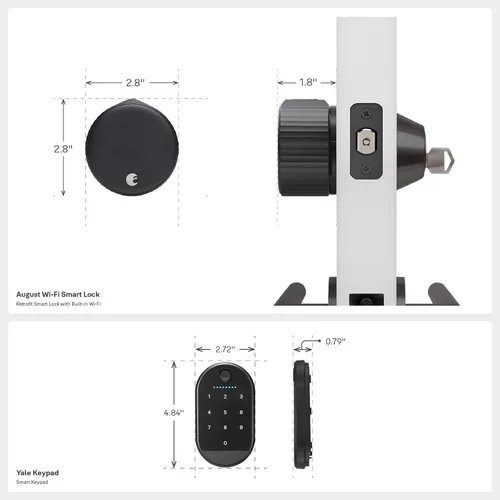 Vista 3 de Cerradura inteligente Wi-Fi Yale August con teclado, negra Entrada sin llave, teclado digital táctil, escáner de huellas dactilares