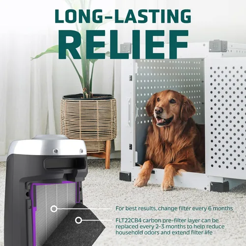 Vista 4 de Germ Guardian FLT4850PT True HEPA Filtro de repuesto para purificador de aire genuino B, con tratamiento Pet Pure para GermGuardian C4900, AC4825