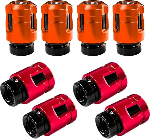 Vista 18 de Yourkar 4 tapas de vástago de válvula de neumático de automóvil, cubiertas de válvula de rueda de aleación de aluminio de forma única, resistentes a
