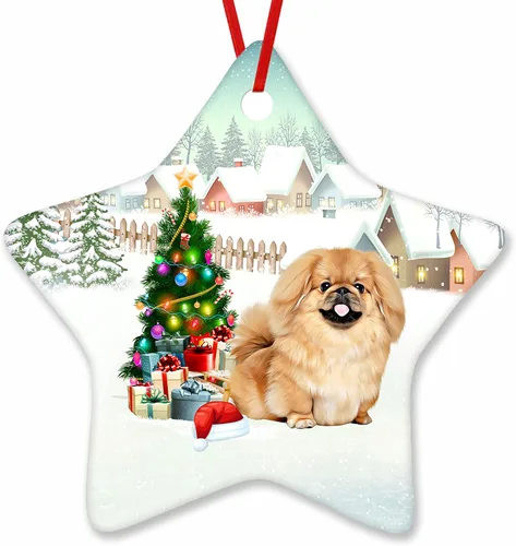 Vista 114 de Prezzy Airedale Terrier - Adorno para decoración de árbol de Navidad, regalos lindos para amantes de los perros, para familiares y amigos, nuevo