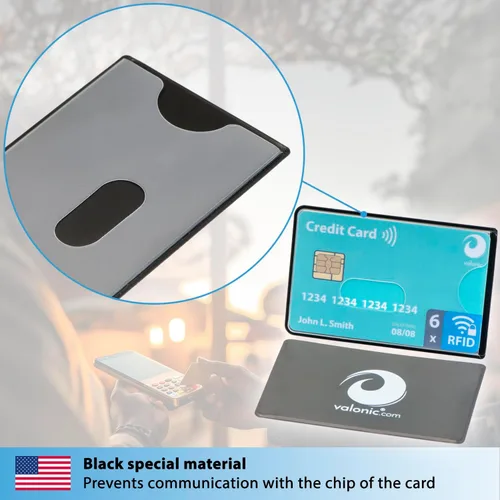 Vista 8 de valonic Juego de 6 fundas de bloqueo RFID - frontal transparente, funda protectora de tarjeta de crédito para billetera - Bloque de protección