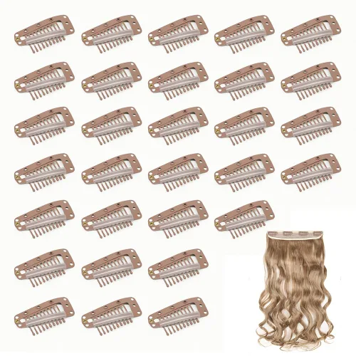 Vista 14 de Dreamlover - Clips para extensiones de cabello, clips para peluca con 9 dientes, 30 piezas