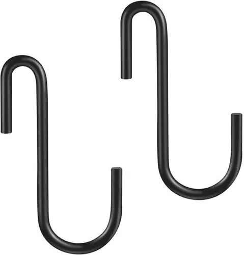 Vista 17 de YourGift Paquete de 6 ganchos en S extralargos y resistentes de 10 pulgadas para plantas colgantes, armario, flores, canastas, jardín, patio, Negro