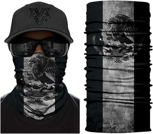 Vista 2 de DHSOU Pañuelo mágico con diseño de bandera de México, bufanda mágica, diadema multiusos, bandana UV, pasamontañas
