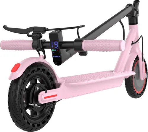 Vista 4 de Electric Scooter - 350W/500W Motor, 8.5"/10''Solid Tires, Up to 19/22MPH& 16/21/23Miles Long-Range Portable Commuting Scooter for Adults with Double