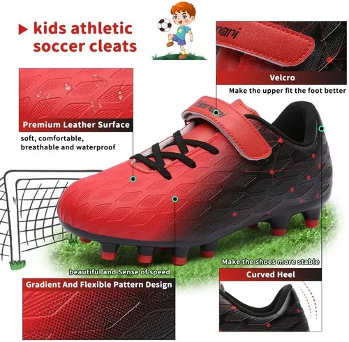 Vista 2 de Hanani Zapatos deportivos de fútbol para niños y niñas, FGAG FGAG, zapatos deportivos de entrenamiento para correr, para interiores y exteriores