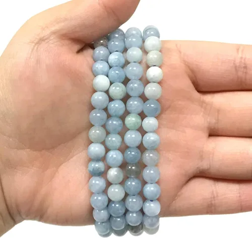 Vista 158 de Gem Avenue Handmade Round Bead Stretch Bracelet Unisex Natural Stone Beaded Jewelry for Men & Women, Elastic Wristband for Daily Wear