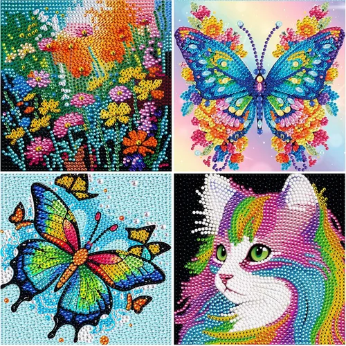 Vista 14 de UiSdfuy Kits de arte de diamantes para niños, artes y manualidades de 8, 9, 10, 11 y 12 años, arte de diamantes para niños, arte de gemas paquete