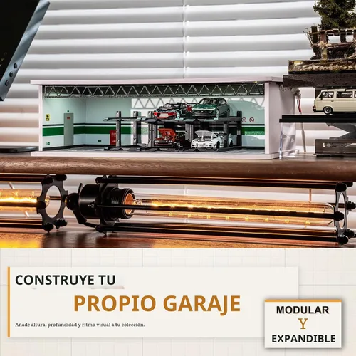 Vista 6 de Exhibición del coche fundido a troquel 1:64, garaje modular