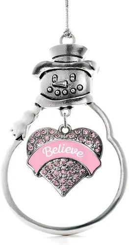 Vista 171 de Colgante de plata con diseño de Detroit con forma de corazón y muñeco de nieve con circonitas cúbicas