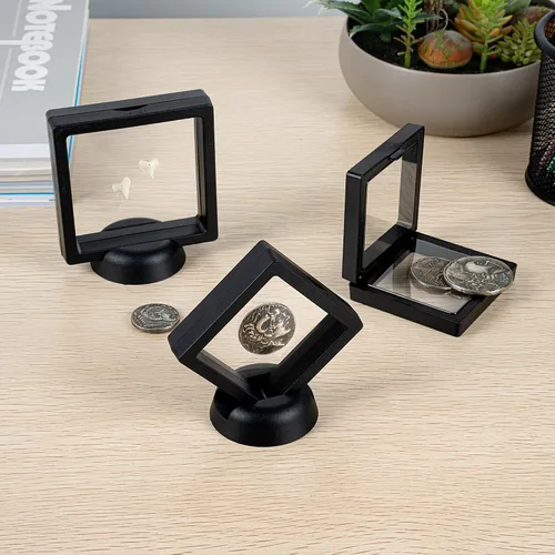 Vista 8 de Restaurantware Display Tek - Vitrinas flotantes de 2.8 x 2.8 pulgadas, 10 carcasas de exhibición de marco, se venden por separado, vitrinas