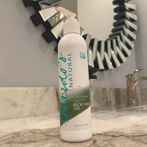 Vista 3 de Nardo's Natural Gel de aloe vera de 8 onzas, gel hidratante de hojas para cara, cabello, piel seca y cuero cabelludo, alivio de quemaduras solares