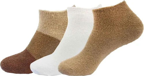 Vista 37 de BambooMN Calcetines de spa de nailon mullidos con infusión de aloe para mujer, color morado lavanda, 3 pares
