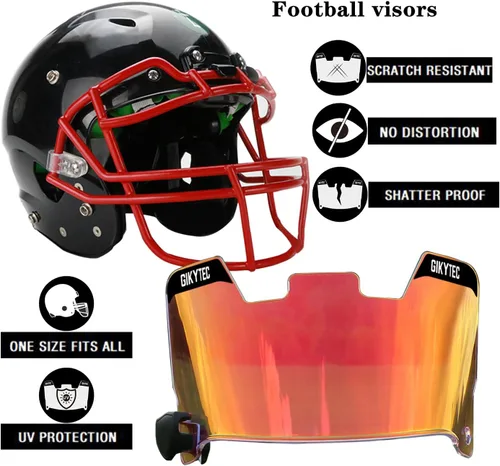 Vista 2 de Visera de fútbol GIKYTEC Youth Football Helmet Visera resistente a los arañazos, bloqueo UV, visera de protección facial para casco de fútbol