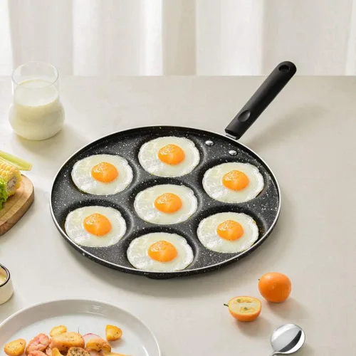 Vista 8 de Ejoyous Sartén de aluminio antiadherente para panqueques de 7 tazas, sartén para tortillas, utensilios de cocina para el hogar con mango ergonómico