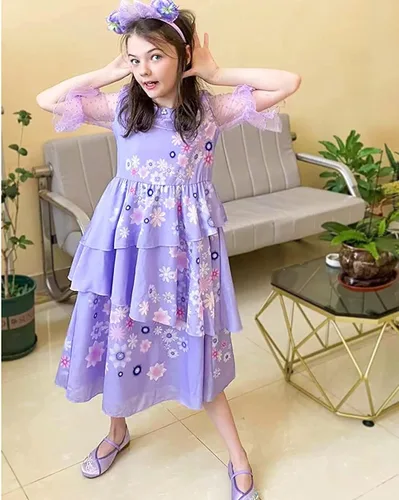 Vista 7 de keaiyouhuo Disfraz de Mirabel 3T-12T para cosplay disfraz de Isabela Luisa Dolores tía Pepa vestido Madrigal para la familia Halloween