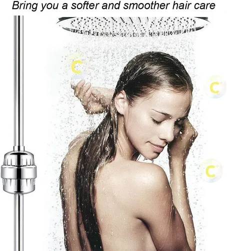 Vista 4 de Filtro de ducha de 32 etapas con vitamina C para agua dura, filtro de cabezal de ducha suavizante de agua con cartucho de filtro reemplazable