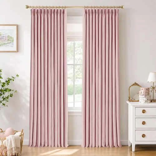 Vista 16 de CAPALOCA Cortinas extra de 60 pulgadas de ancho 100% opacas de 96 pulgadas Desnudo Natural