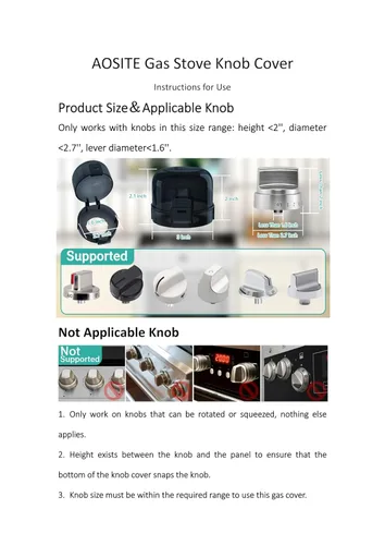 Vista 10 de AOSITE - Fundas para pomos de estufa para seguridad infantil, cubiertas de perilla de gas mejoradas para niños con adhesivo fuerte, paquete de 5