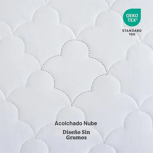 Vista 6 de Sleep Philosophy - Protector de colchón de algodón para cama individual, funda de colchón acolchada Classic Cloud, cubrecolchón natural