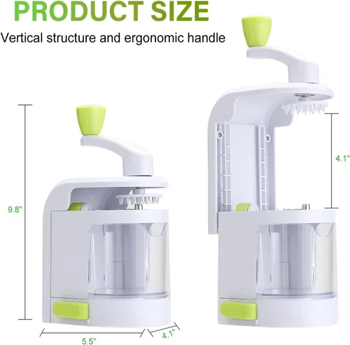 Vista 3 de Spiralizer - Cortador de verduras 4 en 1 cuchillas giratorias para verduras, máquina de fideos en espiral de calabacín con fuerte ventosa, cortador