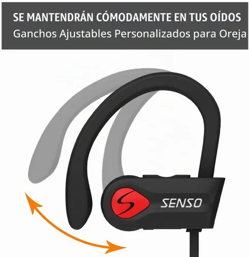 Vista 4 de Senso Auriculares Bluetooth, los mejores auriculares deportivos inalámbricos con micrófono IPX7, impermeables, HD, estéreo, a prueba de sudor