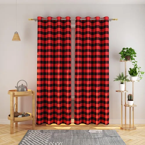 Vista 16 de Cortinas de 24 pulgadas de largo con diseño Buffalo Check Gingham Plaid para ventanas de cocina y baño, tratamiento para ventanas con 2 paneles