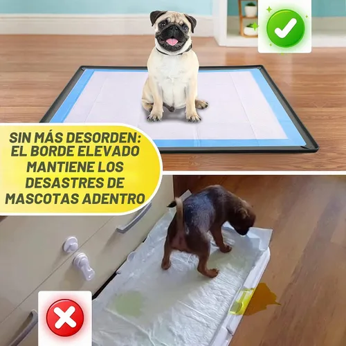 Vista 3 de Bandeja para orina de perro para almohadillas de orina de 30 x 36 pulgadas Gris