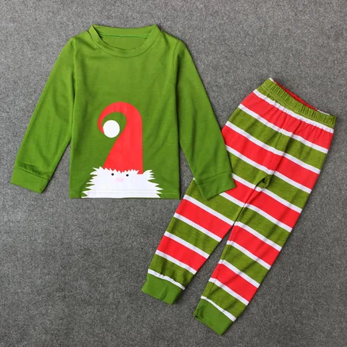 Vista 3 de TBUIALL Conjunto de dos piezas para bebés, niños y niñas, pijamas enanos de Navidad, muñeco de nieve, ropa de dormir con camiseta y pantalones