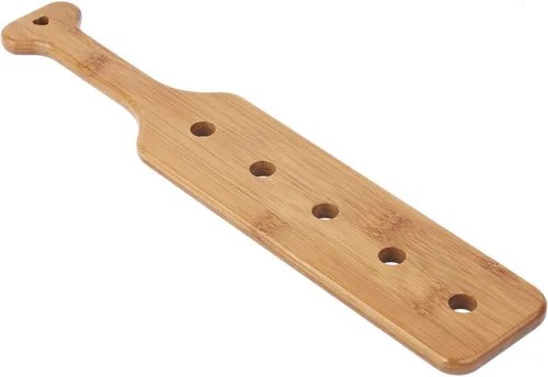 Vista 9 de Paleta de bambú de 12 pulgadas con agujeros, paleta de madera sin terminar, 1 paquete Tamaño: 12 x 4 x 0.6 pulgadas, bambú grueso con orificios