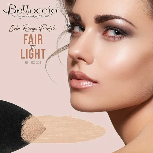 Vista 3 de Belloccio Corrector de maquillaje de alta definición Fair Shade - Tarro de 0.18 oz Oculta imperfecciones, oculta imperfecciones, oscuras debajo