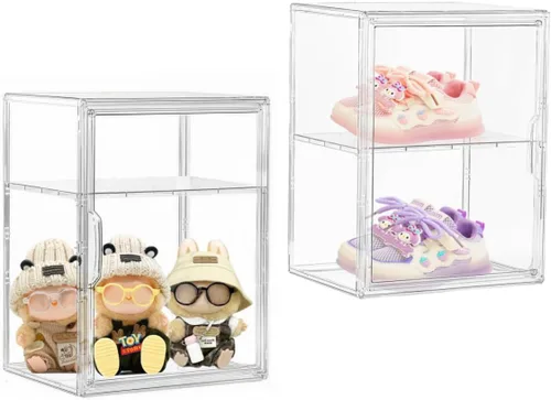 Vista 9 de Attelite - Cajas de almacenamiento para botas de acrílico, tamaño XL, 2 unidades Clear Shoe Organizer,Acrylic Display Case 2 Tiers,Easy