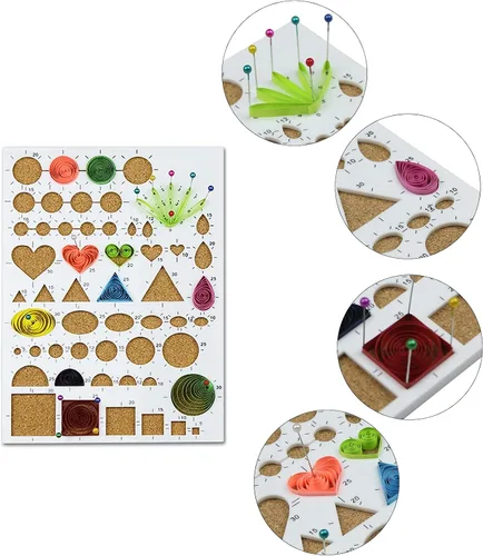 Vista 6 de YURROAD Kit de relleno de papel para principiantes, 0.197 in de ancho, 900 tiras en 36 colores, juego completo para principiantes con herramientas