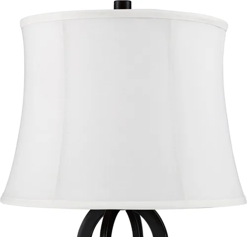 Vista 5 de 360 Lighting Marcel - Juego de 2 lámparas de mesa industriales modernas de 24.25 pulgadas de alto con puerto de carga USB y luz nocturna LED de tela