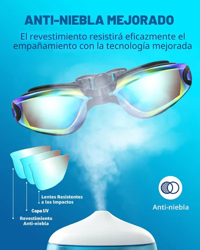 Vista 4 de Aegend Gafas de natación, gafas de natación sin fugas, protección completa para adultos, hombres, mujeres y jóvenes