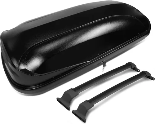 Vista 8 de Portaequipajes de caja de carga para techo DNA Motoring compatible con Buick Envision 16-19, caja de carga de carcasa rígida impermeable