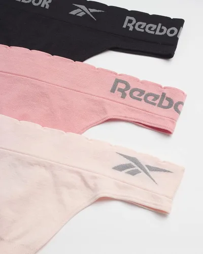 Vista 2 de Reebok Ropa interior para mujer - Tanga sin costuras (paquete de 3)