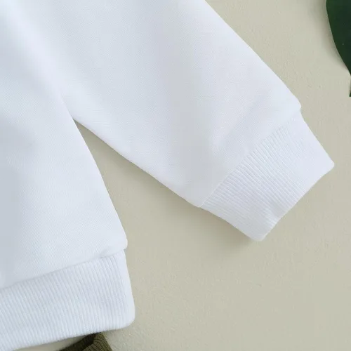 Vista 6 de mlpeerw Conjunto de 2 piezas de ropa de manga larga con cuello redondo y estampado de cuadros de ajedrez para niño pequeño