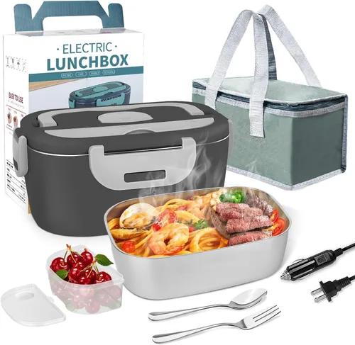 Vista 11 de LAVAED Lonchera Eléctrica Calentada para Adultos, Calentador de Alimentos Portátil - Calentador de Alimentos de Calentamiento Rápido de 80W