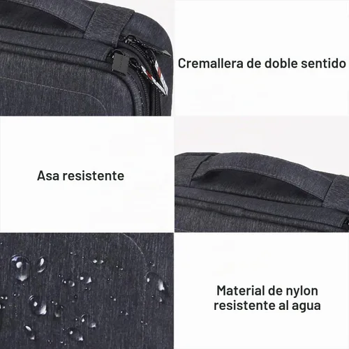 Vista 5 de Maleta organizadora Bubm. Maleta de dos niveles para viajes con bolsillo para accesorios electrónicos, Negro