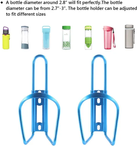 Vista 3 de Soporte ligero de aleación de aluminio para botella de agua para bicicleta, paquete de 2 para MTB y bicicleta de carretera