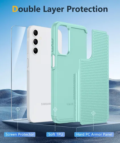 Vista 1057 de FNTCASE Funda para iPhone 17 Pro: Fundas delgadas translúcidas de color azul claro compatibles con MagSafe, protección completa de la cámara