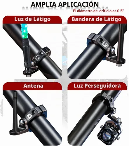 Vista 6 de VAZESWIN 1 soporte de luz de látigo UTV, soporte de montaje de barra de luz
