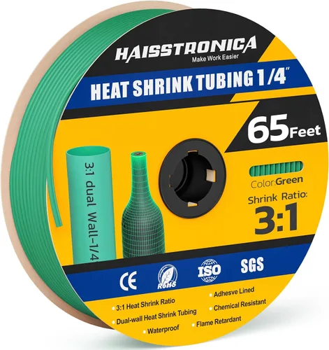 Vista 61 de haisstronica Tubo termorretráctil 3:1, relación de encogimiento, tubo termorretráctil de grado marino forrado con adhesivo para el hogar, automoción